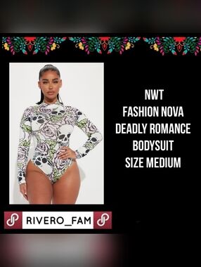 NWT | FASHION NOVA | DEADLY ROMANCE BODYSUIT | SIZE MEDIUM